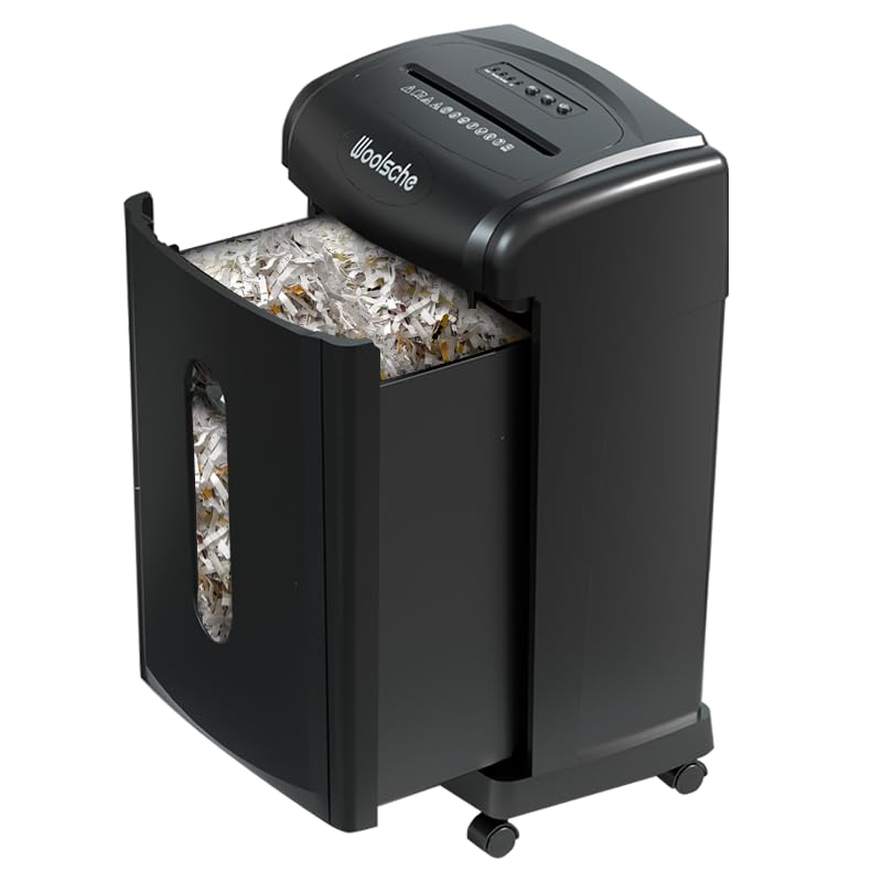 Brocle Paper Shredder, 18-Sheet Cross Cut,Designed to Shred Paper and Credit Card and CD, Built with 5.28-Gallon Pull Out Bin