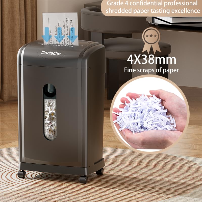 Brocle Paper Shredder, 18-Sheet Cross Cut,Designed to Shred Paper and Credit Card and CD, Built with 5.28-Gallon Pull Out Bin