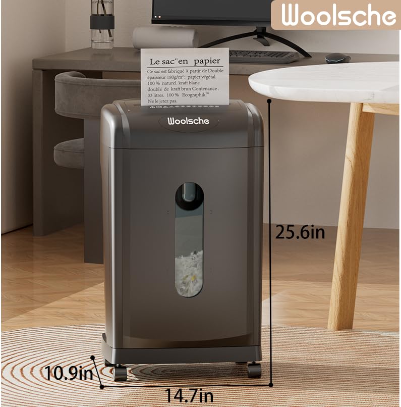 Brocle Paper Shredder, 18-Sheet Cross Cut,Designed to Shred Paper and Credit Card and CD, Built with 5.28-Gallon Pull Out Bin