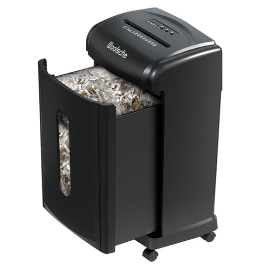 Brocle Paper Shredder, 18-Sheet Cross Cut，Designed to Shred Paper and Credit Card and CD, Built with 5.28-Gallon Pull Out Bin