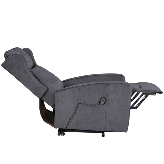 Brocle Power Lift Recliner Chair, Adjustable Modern Lift Chair, Lift Recliner Sofa for Back, Lumbar, Legs Support, Classic Power Recliner Chair with Remote Control, Side Pocket (Technical Fabric Grey)