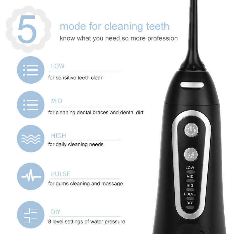 Brocle Waterpik Oral Irrigator Portable Dental Water Flosser with 300ml Water Tank